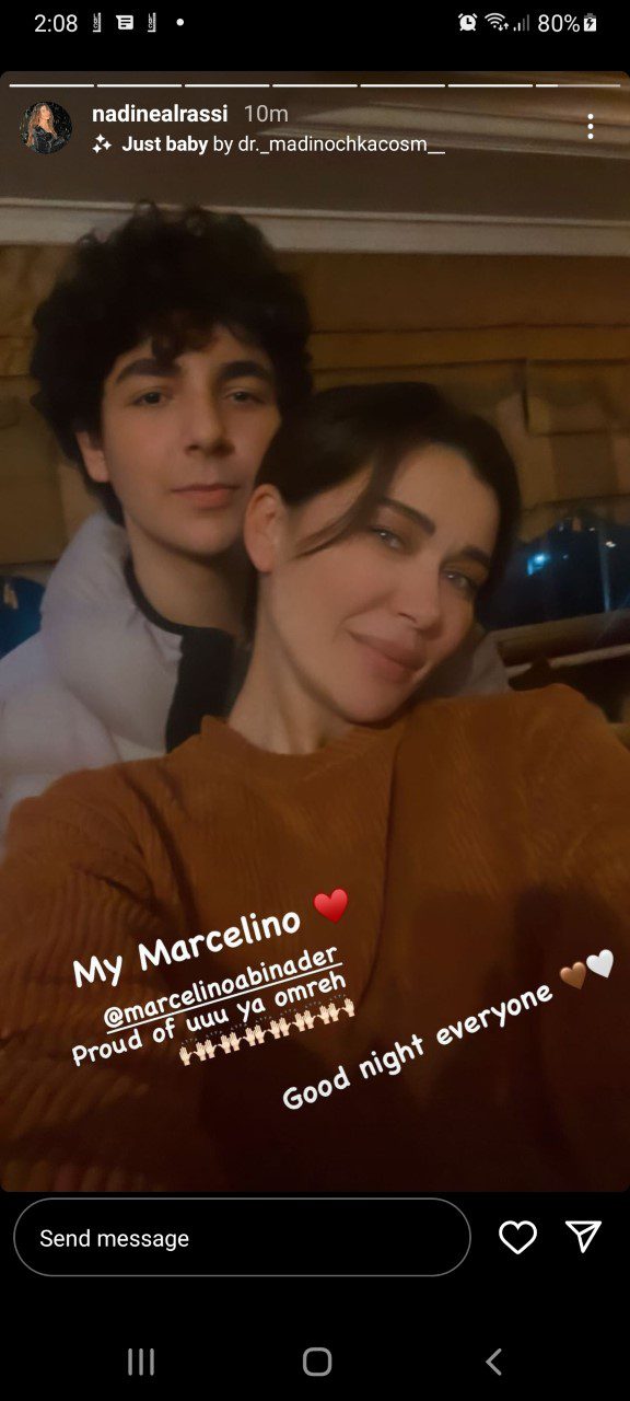نادين الراسي مع ابنها مارسيل