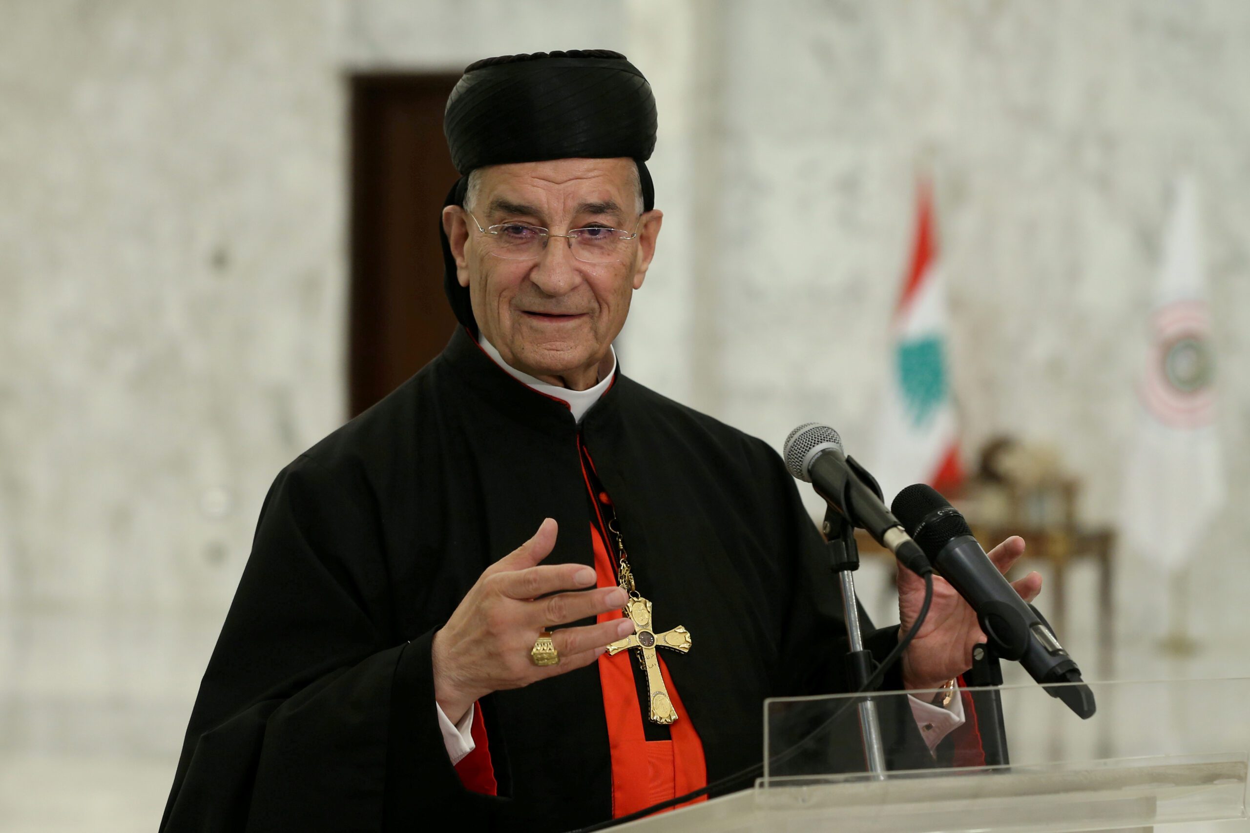 FILE PHOTO: Lebanese Maronite Patriarch Bechara Boutros Al-Rai speaks after meeting with Lebanon’s President Michel Aoun at the presidential palace in Baabda الراعي بافتتاح السينودس: الفقراء كنز الكنيسة