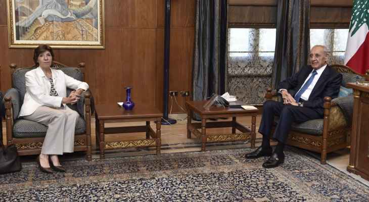 بري كولونا بري شكر فرنسا على الدور الذي لعبته لمساعدة لبنان