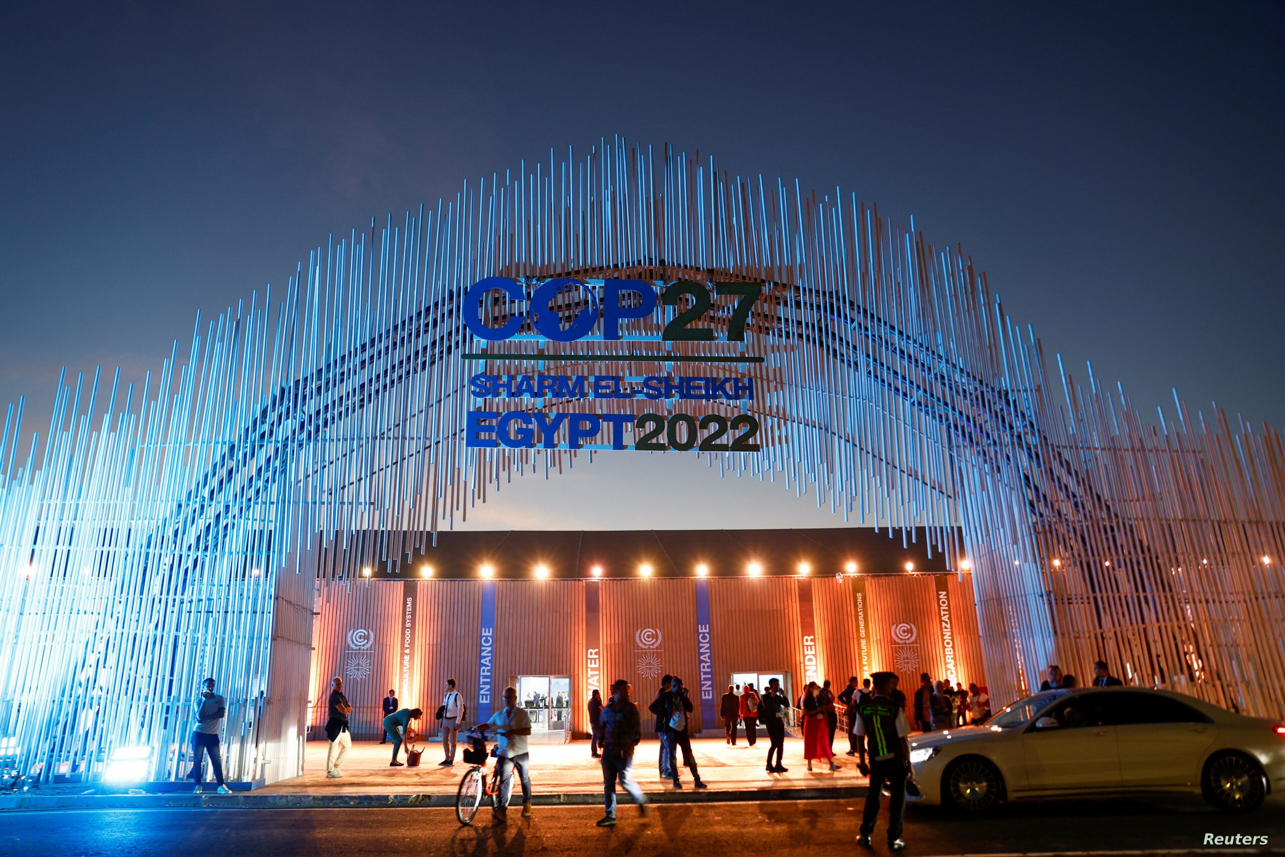 Participants visit the Sharm El-Sheikh International Convention Centre where the COP27 climate summit will take place