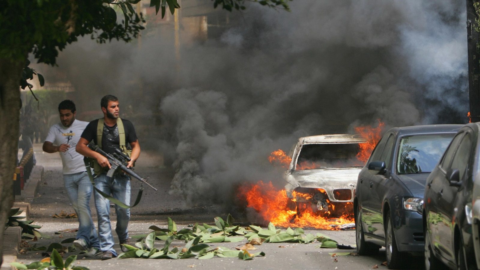 Armed supporters of the Lebanese opposit