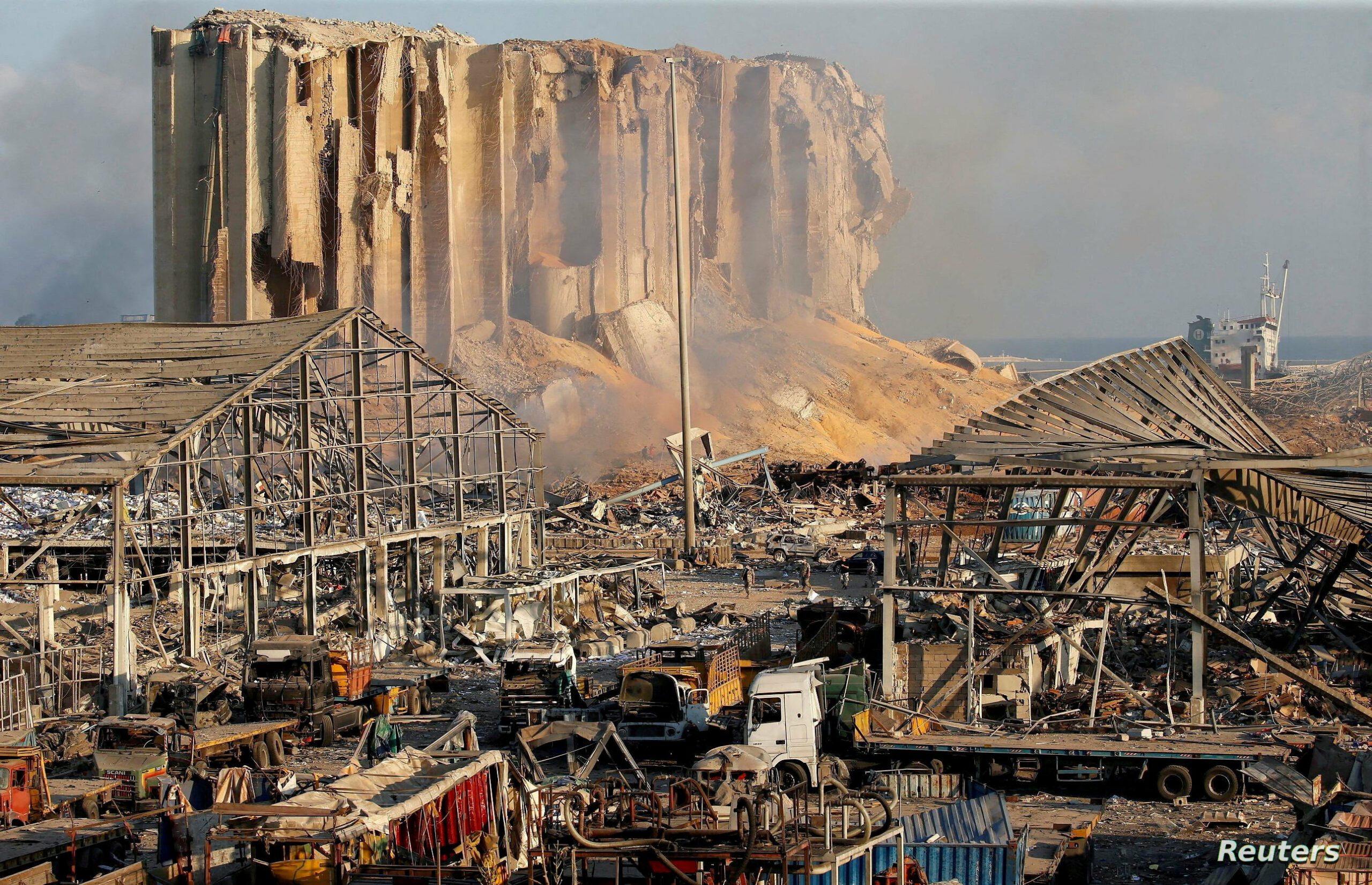 FILE PHOTO: Aftermath of blast in Beirut’s port area