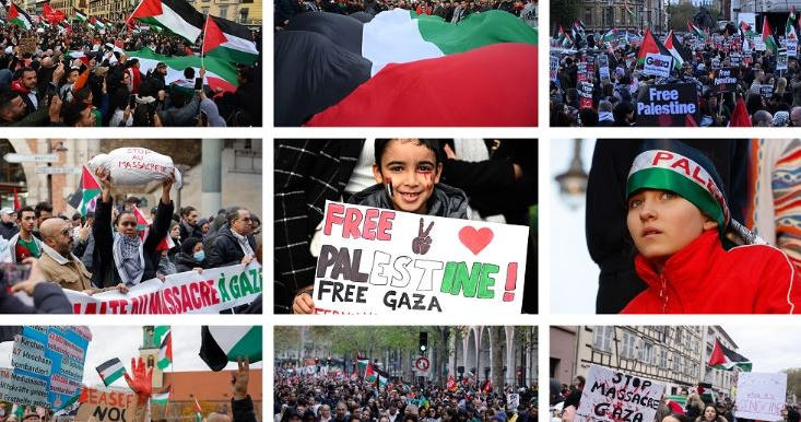 ghaza تظاهرات في عواصم ومدن عالمية للمطالبة بوقف العدوان الإسرائيلي على غزة