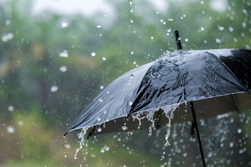 It’s raining heavily, wearing an umbrella during the rainy season أمطار متفرّقة الليلة وغداً، والاستقرار يعود تدريجيّاً