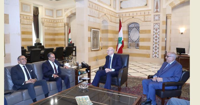 ميقاتي ميقاتي يجدد لوزير الخارجية المصري التزام لبنان تطبيق القرار 1701