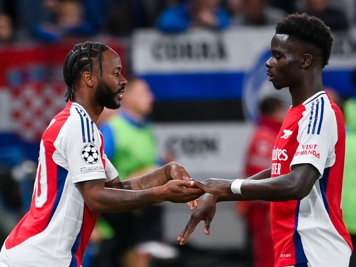 0_Bukayo-Saka-Raheem-Sterling-and-Arsenal أزمة الإصابات تضرب أرسنال: غياب ساكا وسترلينغ يربك حسابات أرتيتا!