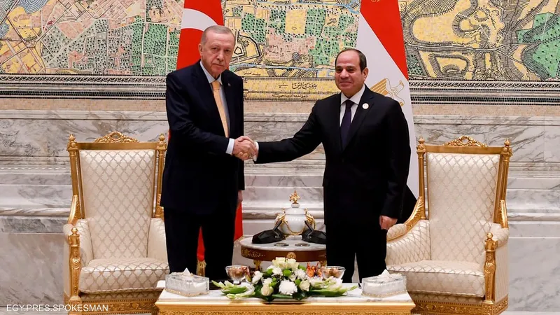1-1763432 السيسي وأردوغان يناقشان تطوّرات الأوضاع في الشرق الأوسط