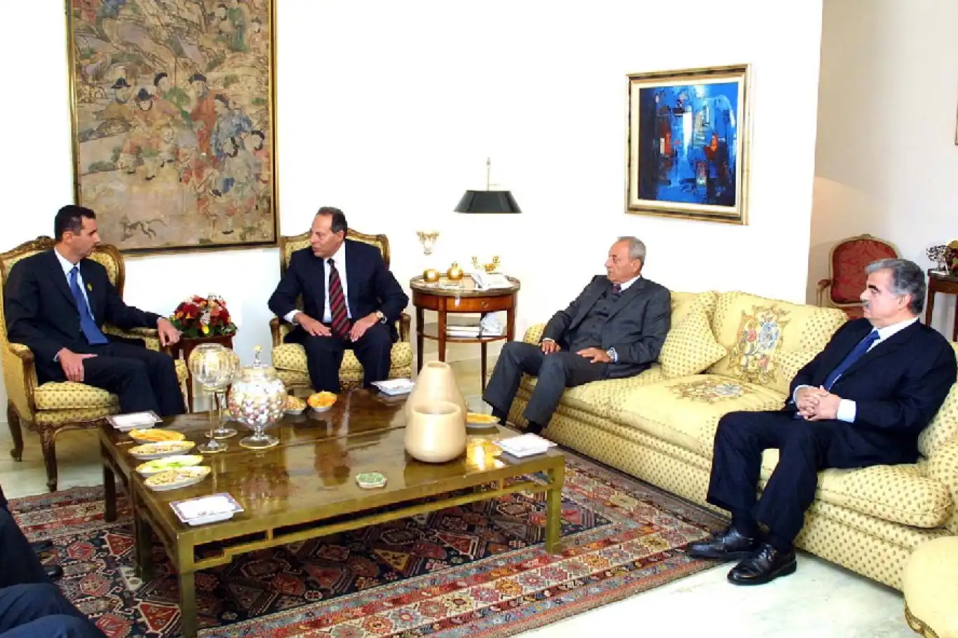 بشار الاسد لحود بري الحريري بشار الاسد لحود بري الحريري