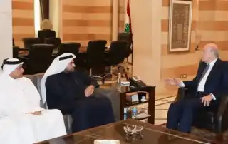 ميقاتي مستقبلاً الخليفي في بيروت