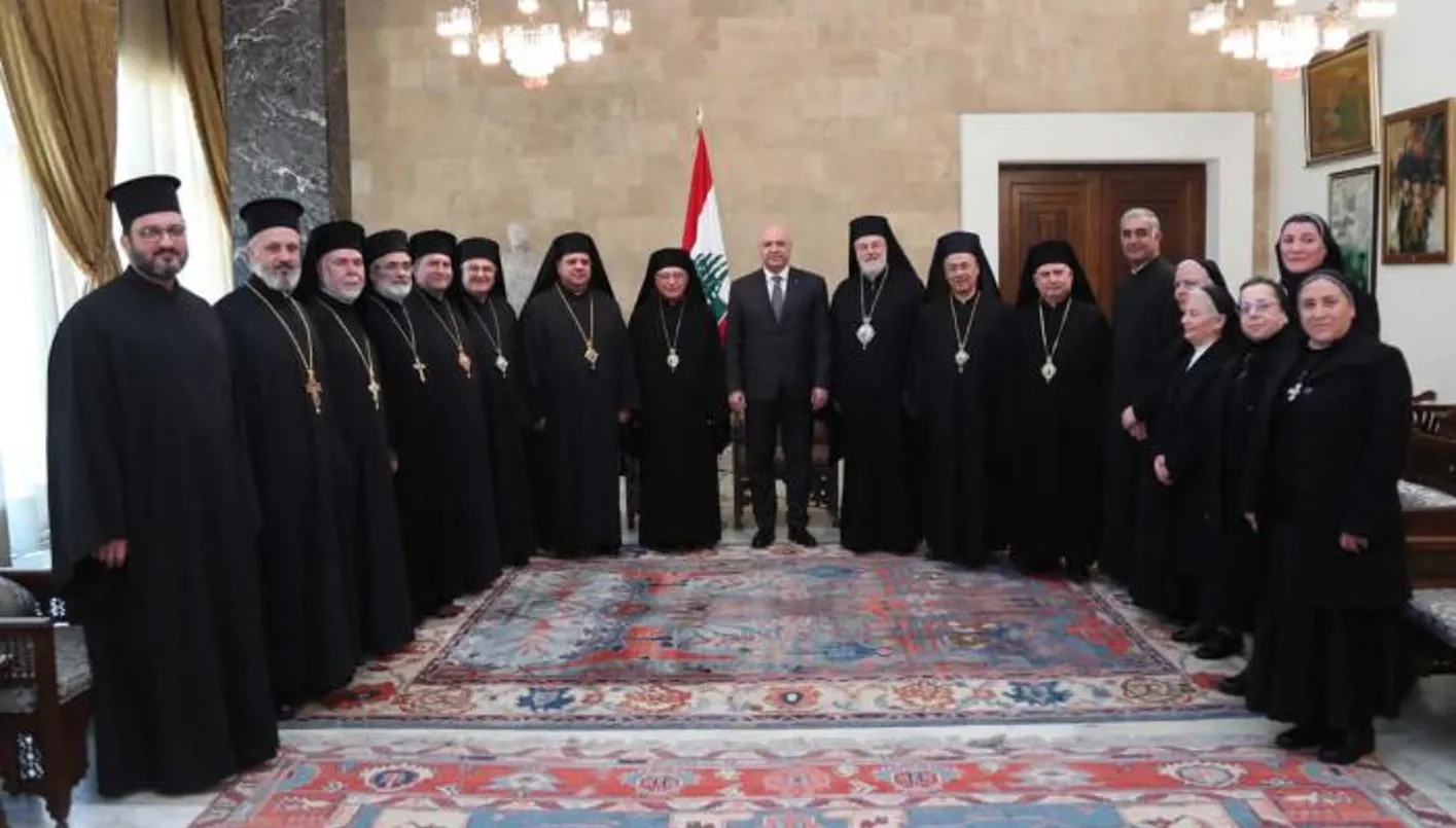 الرئيس عون رؤساء طوائف مسيحية الرئيس عون رؤساء طوائف مسيحية