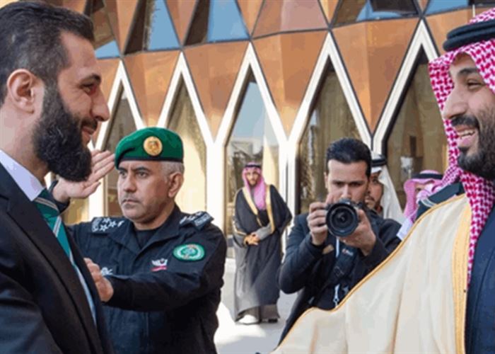 الشرع ولي العهد السعودي يستقبل الشرع في الرياض