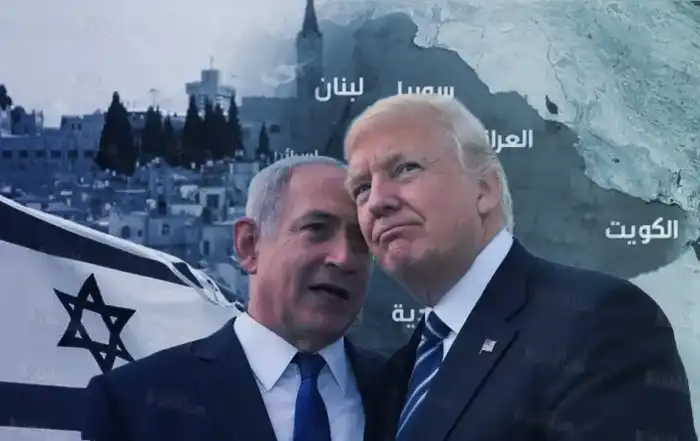 ترامب نتنياهو خريطة