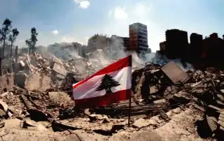 دمار علم لبنان