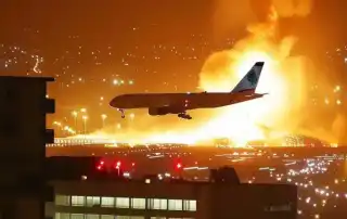 طائرة مطار بيروت غارة