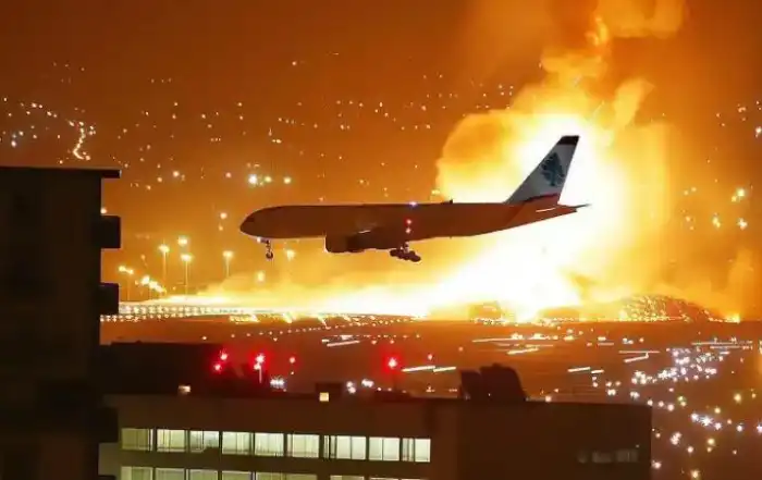 طائرة مطار بيروت غارة