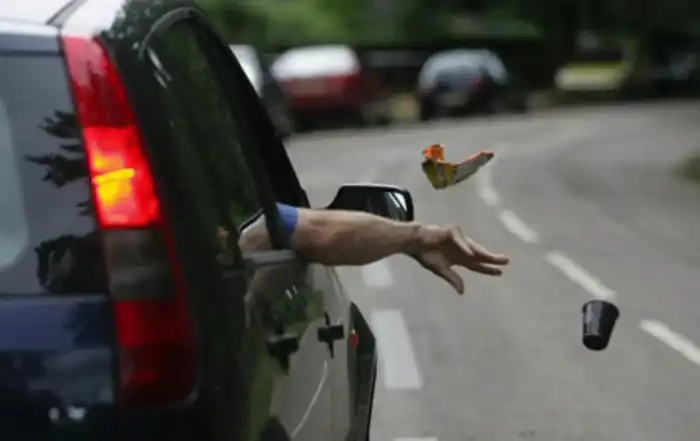 نفايات سيارة طريق