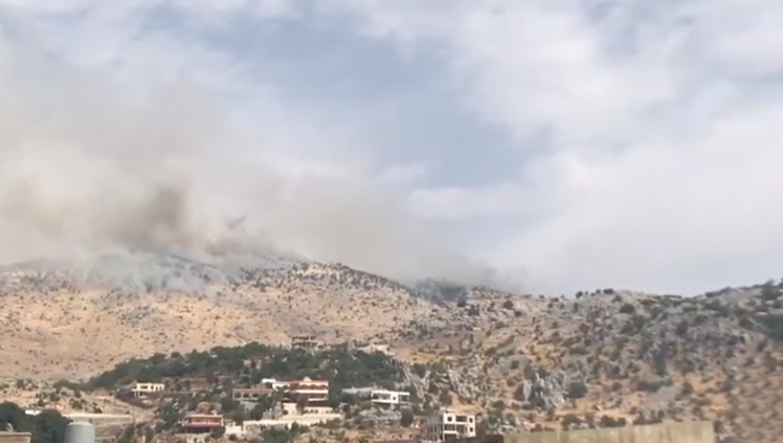 تدمير بالفيديو- تدمير مبنى إرسال لقناة المنار في غارة على مرتفعات تومات نيحا الجبل