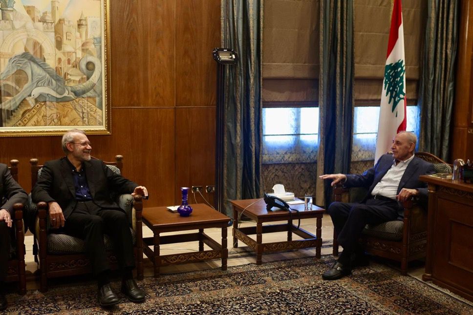 بري ولاريجاني لاريجاني من عين التينة: حزب الله رأس مال كبير ويمثّل سدّاً منيعاً أمام إسرائيل