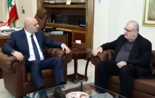 جوزيف عون مستقبلاً النائب محمد رعد