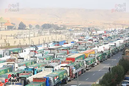قوافل المساعدات الى غزة