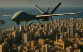 مسيرة فوق بيروت