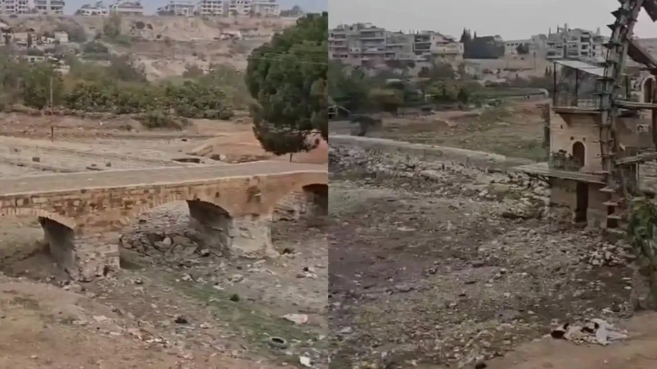 جفاف نهر العاصي في سوريا بالكامل