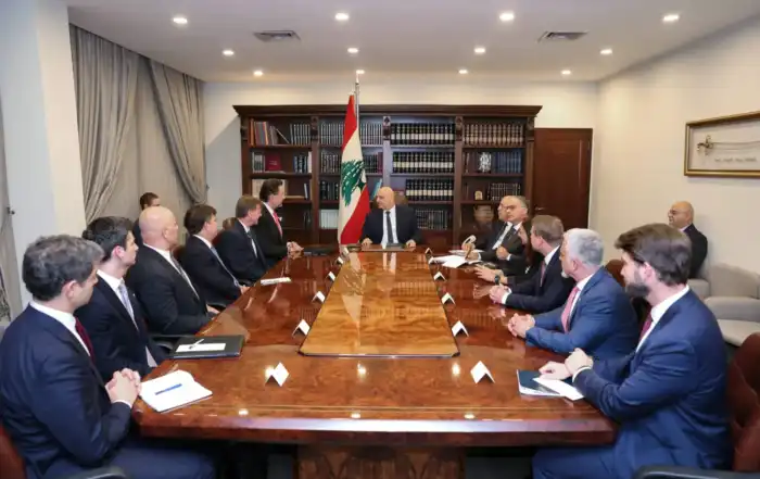 الرئيس اللبناني جوزيف عون خلال لقائه وفداً من وزارة الخزانة الأميركية