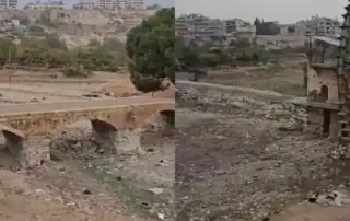 جفاف نهر العاصي في سوريا بالكامل