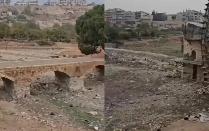 جفاف نهر العاصي في سوريا بالكامل