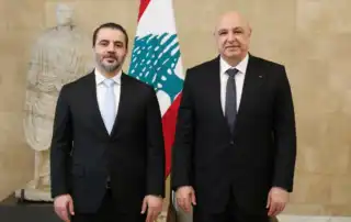 جوزف عون مستقبلا وزير الخارجية السوري أسعد الشيباني