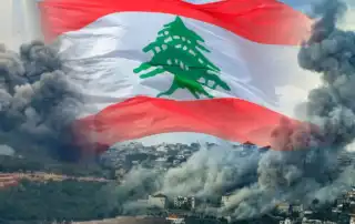 علم لبنان دخان