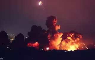 لبنان غارة عنيفة ليل